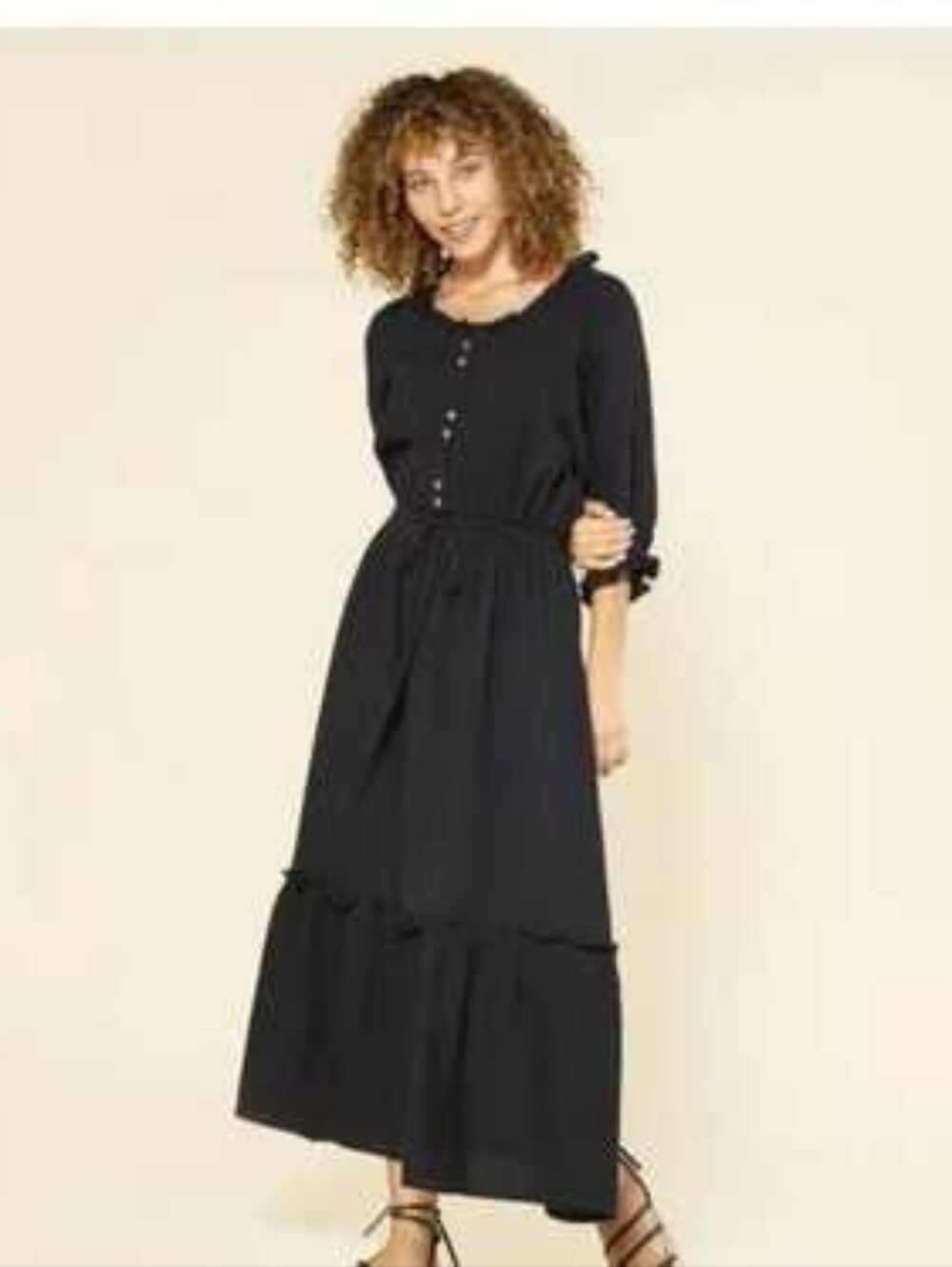 OUTERKNOWN NWT Odyssey Cotton Gauze Black Midi Dress Small